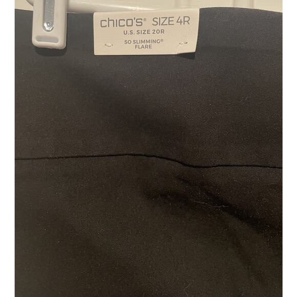 Chicos Black Pants Slimming Flare Pants Business Comfort Size 20R NWT - Picture 4 of 7